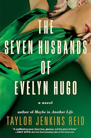 The Seven Husbands of Evelyn Hugo review book cover by Taylor Jenkins Reid featuring the iconic green gown